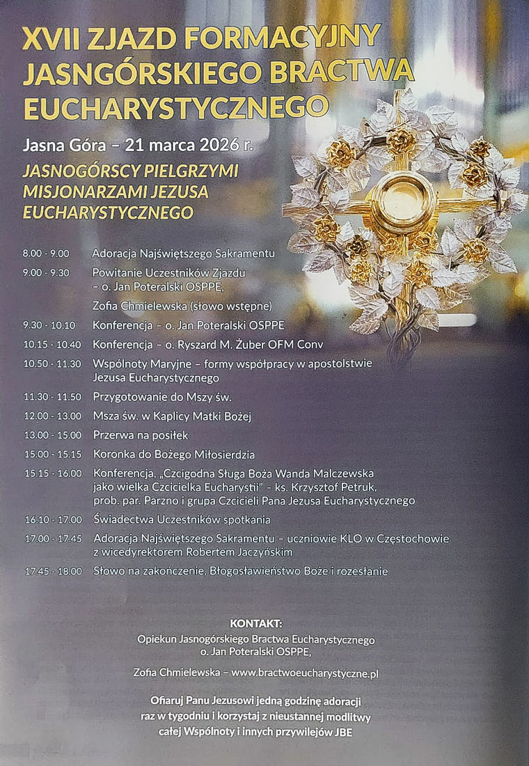 XVII Zjazd Formacyjny JBE na Jasnej Górze - PLAN